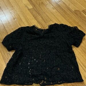 Fashion Union Black Lace Blouse Size Medium